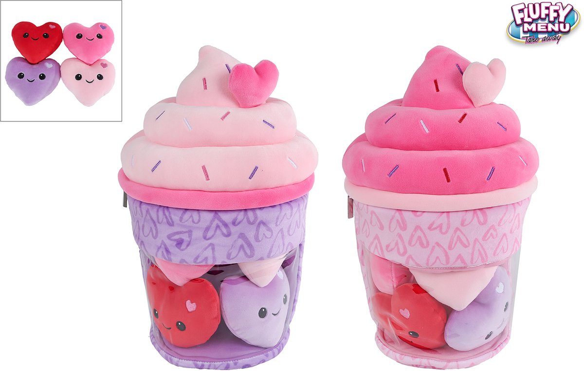 Van manen plys-is krammetøj med hjerter - fluffy menu 36cm legetøj.