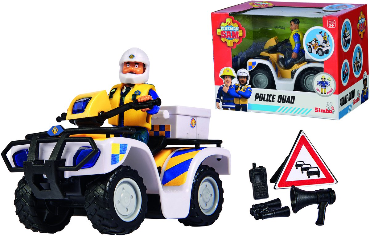 Simba - brandmand Sam - politi quad inklusive figur - legetøjskøretøj - fra 3 år