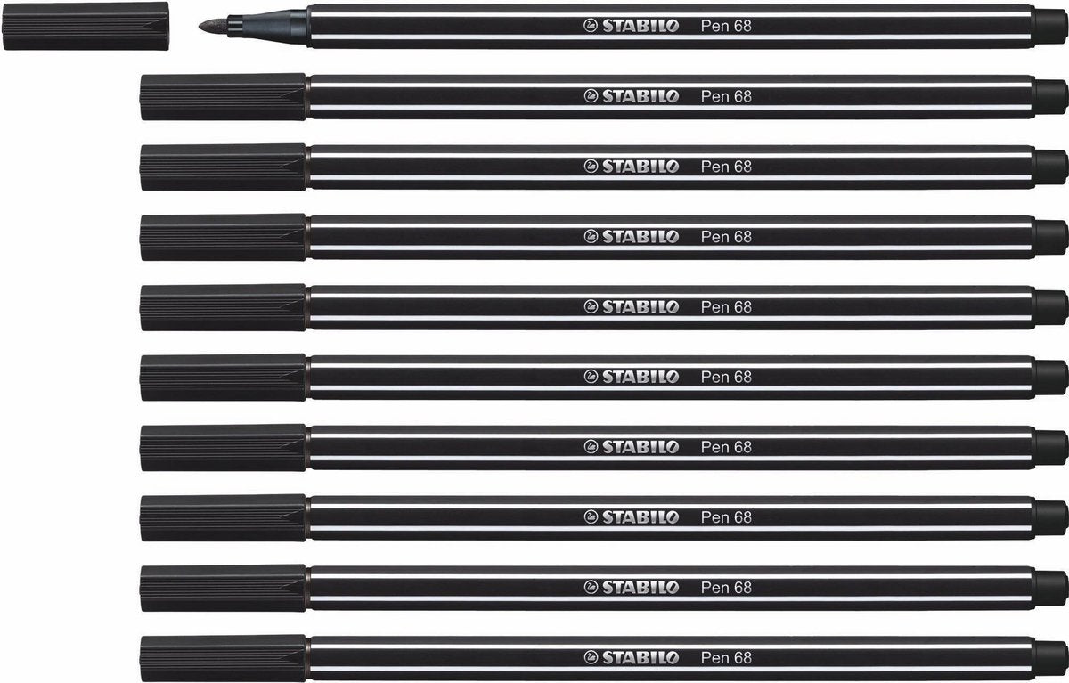 Stabilo pen 68 - premium tuschpen - sort - æske med 10 stk