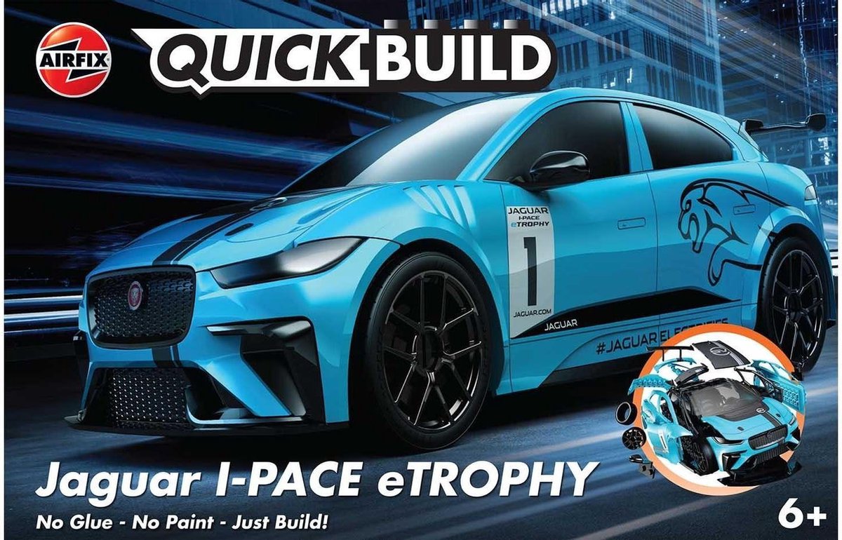 Airfix modelsæt bil - j6033 quickbuild jaguar i-p etrophy plastic - - modelsæt