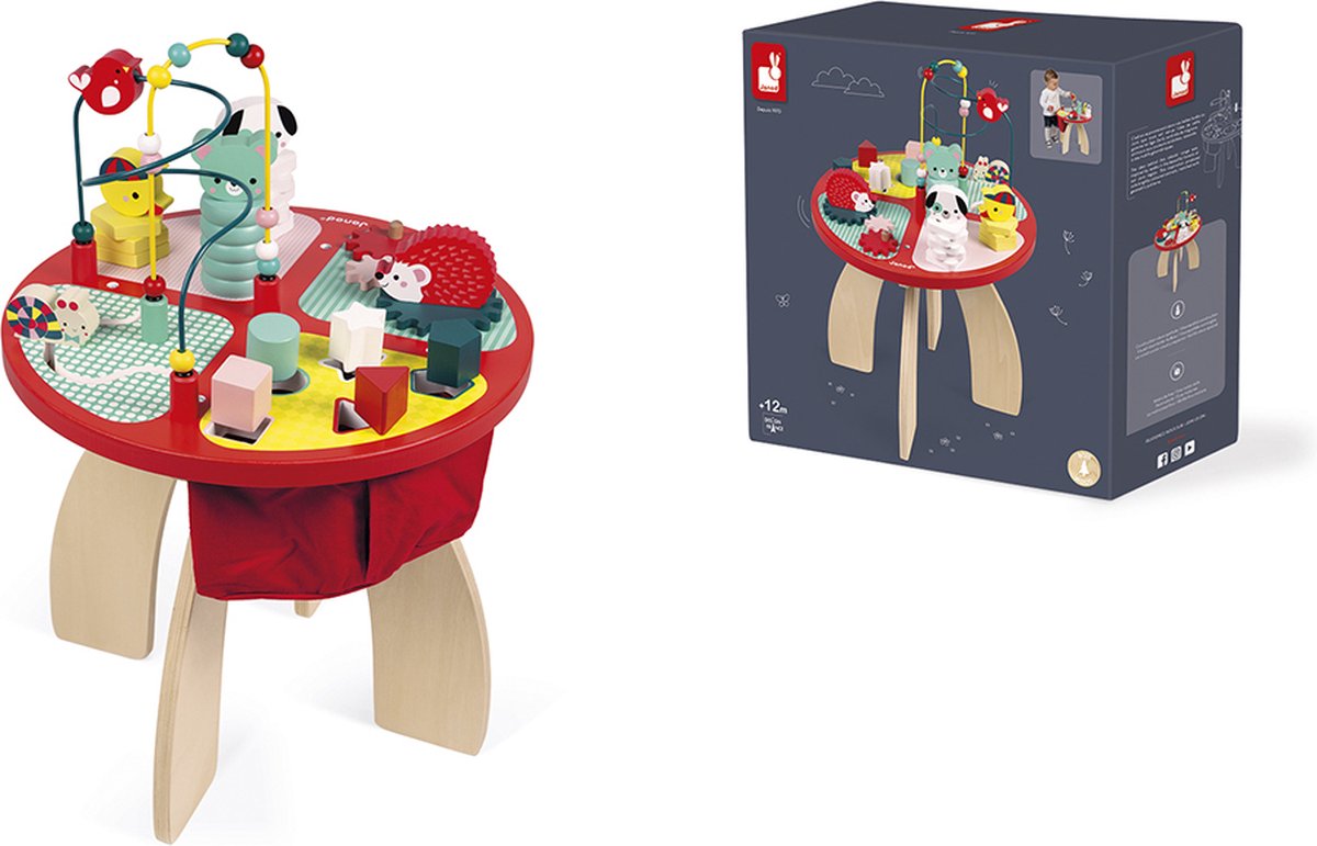 Janod - aktivitetsbord i træ - babyskov