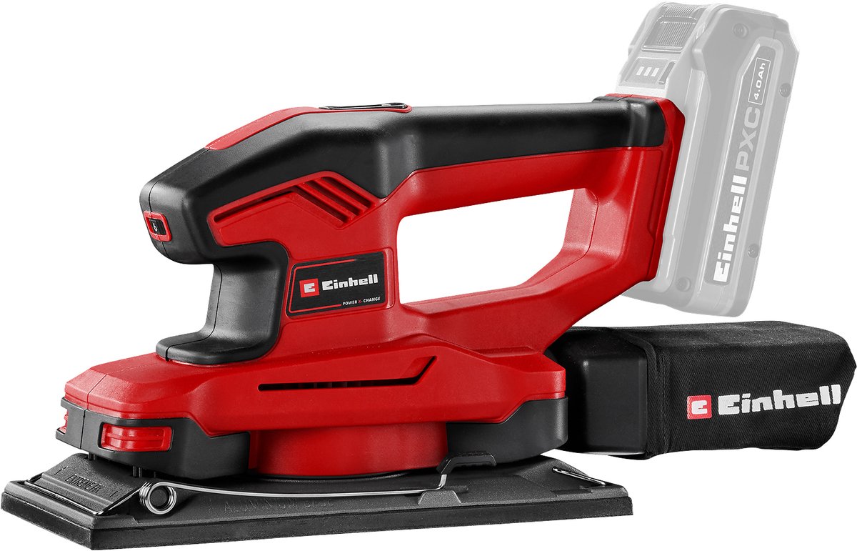 Einhell akku orbitalsliber te-os 18 230 li solo - power x-change - 18 v li-ion - slibeflade: 230 x 115 mm - inkl. 3 ark sandpapir - ekskl. batteri og oplader