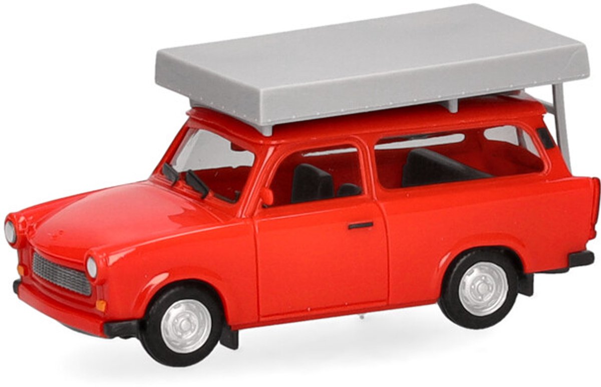 Herpa trabant 601 s universal + tagtelt, rød