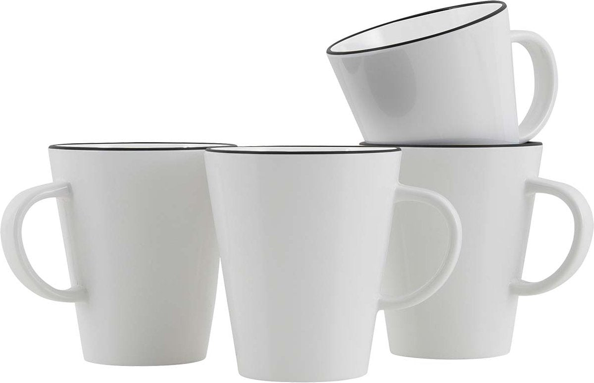 Gimex - linea line - krus - sort - 4 stk