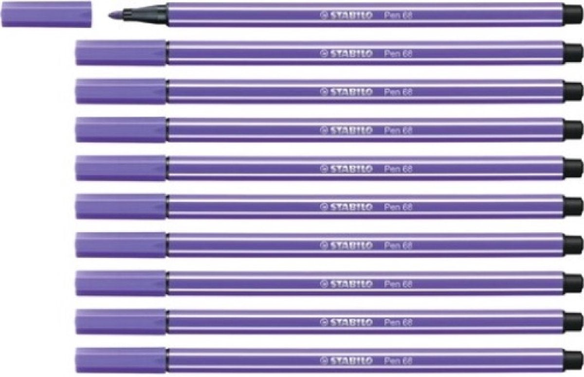 Stabilo pen 68 - premium filtpen - lilla - æske med 10 stk
