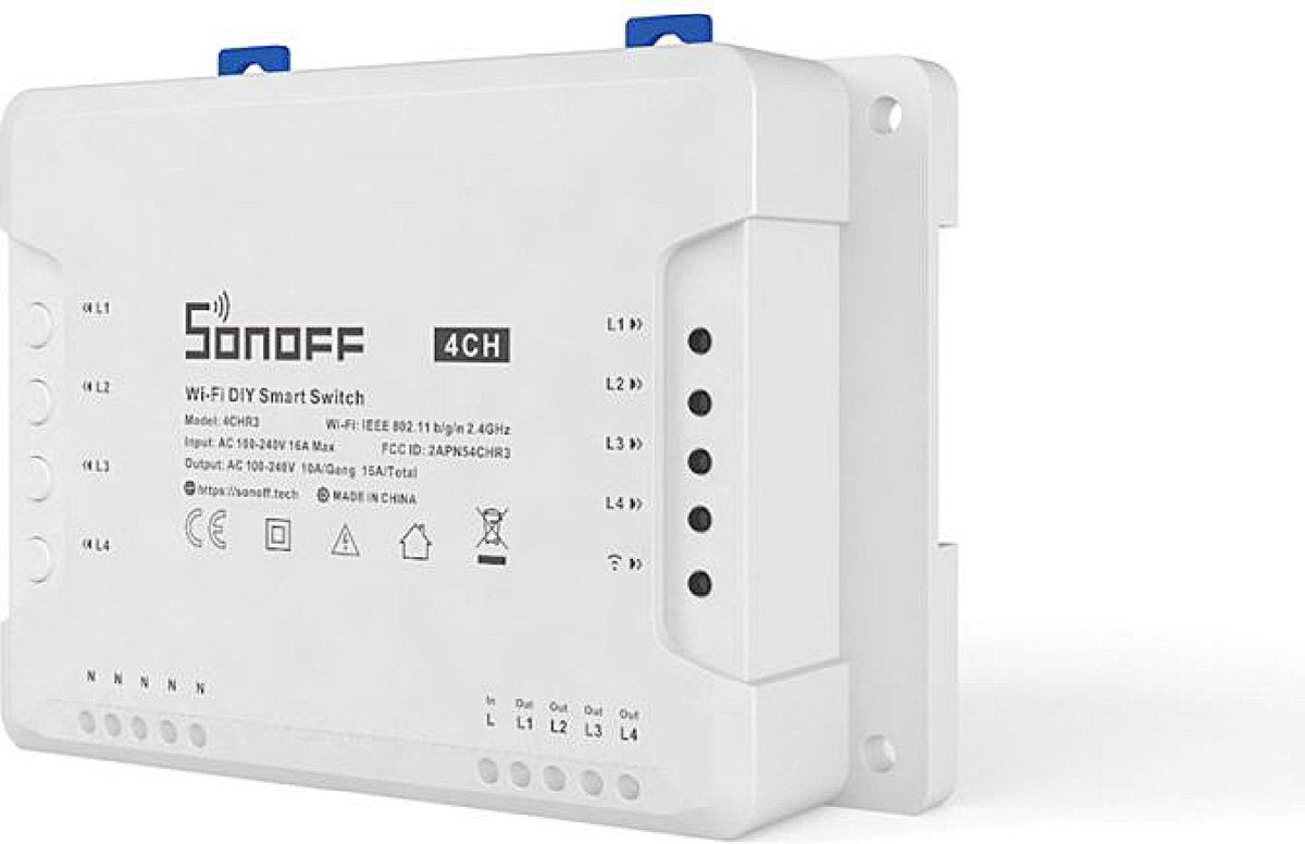 Sonoff 4chpror3 4-gang WiFi smart switch med RF kontrol