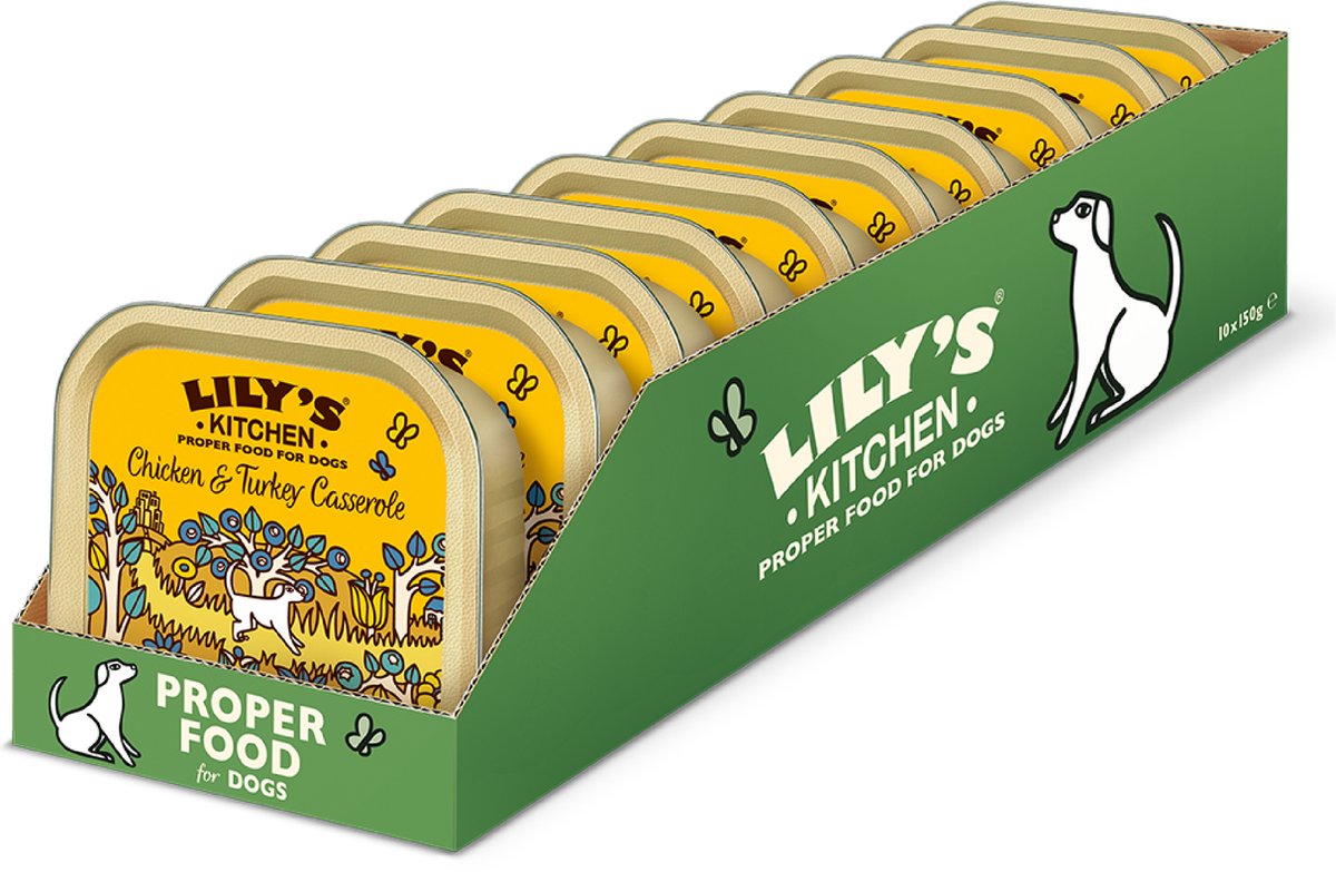 Lilys køkken - hundefoder - vådfoder - kyllingekalkungryde - 10 x 150 g