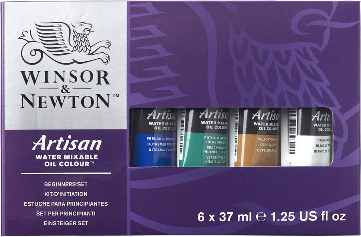 Winsor Newton 1590267 artisan vandblandbar oliemalingsæt – startsæt – 6 × 37 ml – vandblandbar oliemaling