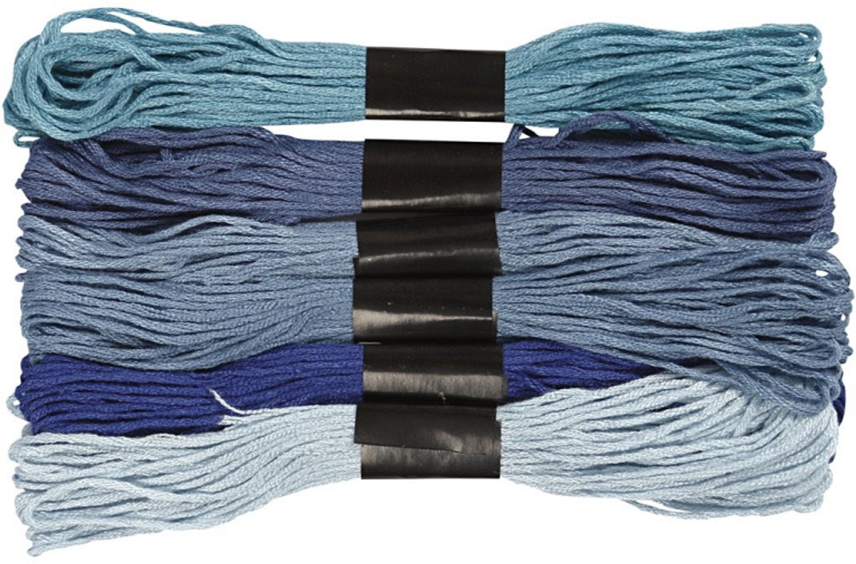 Creativ company cc broderitråd 1 mm blå 6 stk