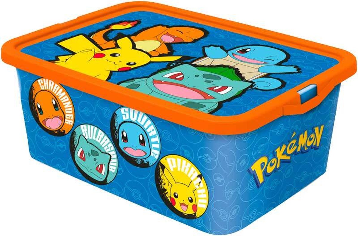 Pokémon opbevaringsboks junior 13 liter blå orange