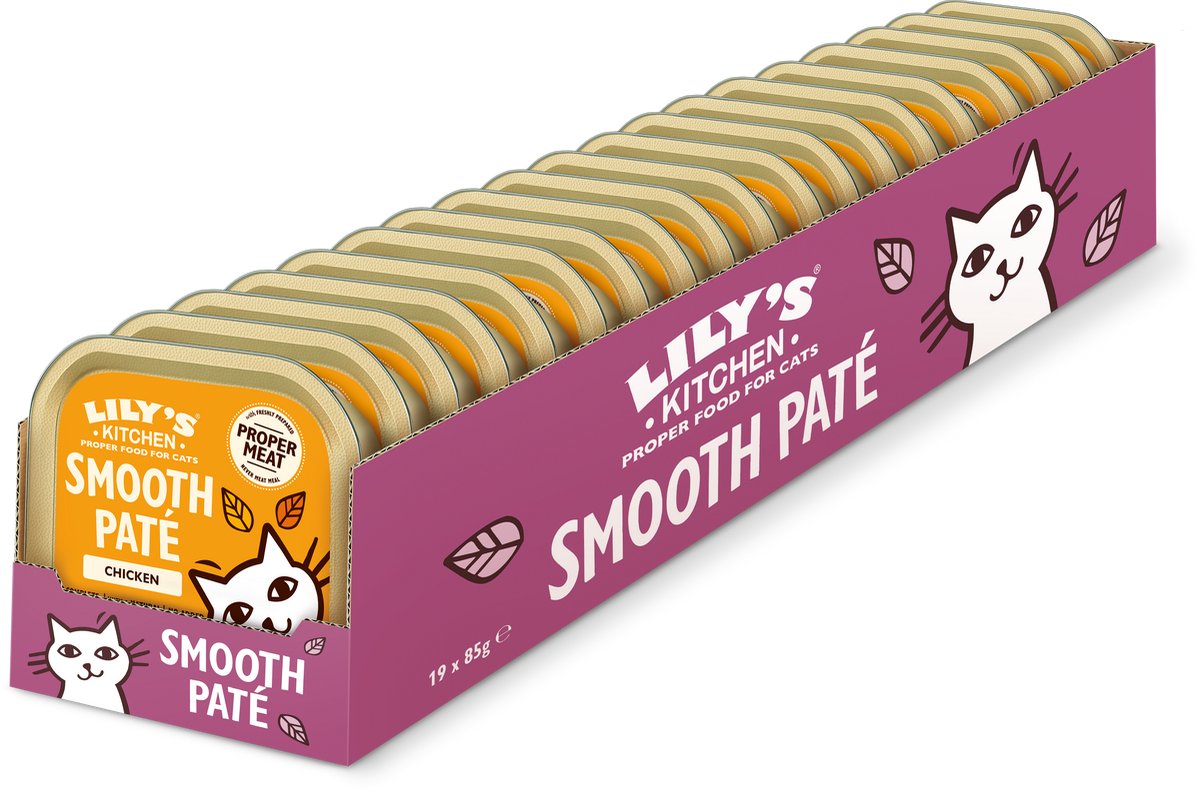 Lilys køkken - kattefoder - vådfoder - glat pate med kylling - 19 x 85 g