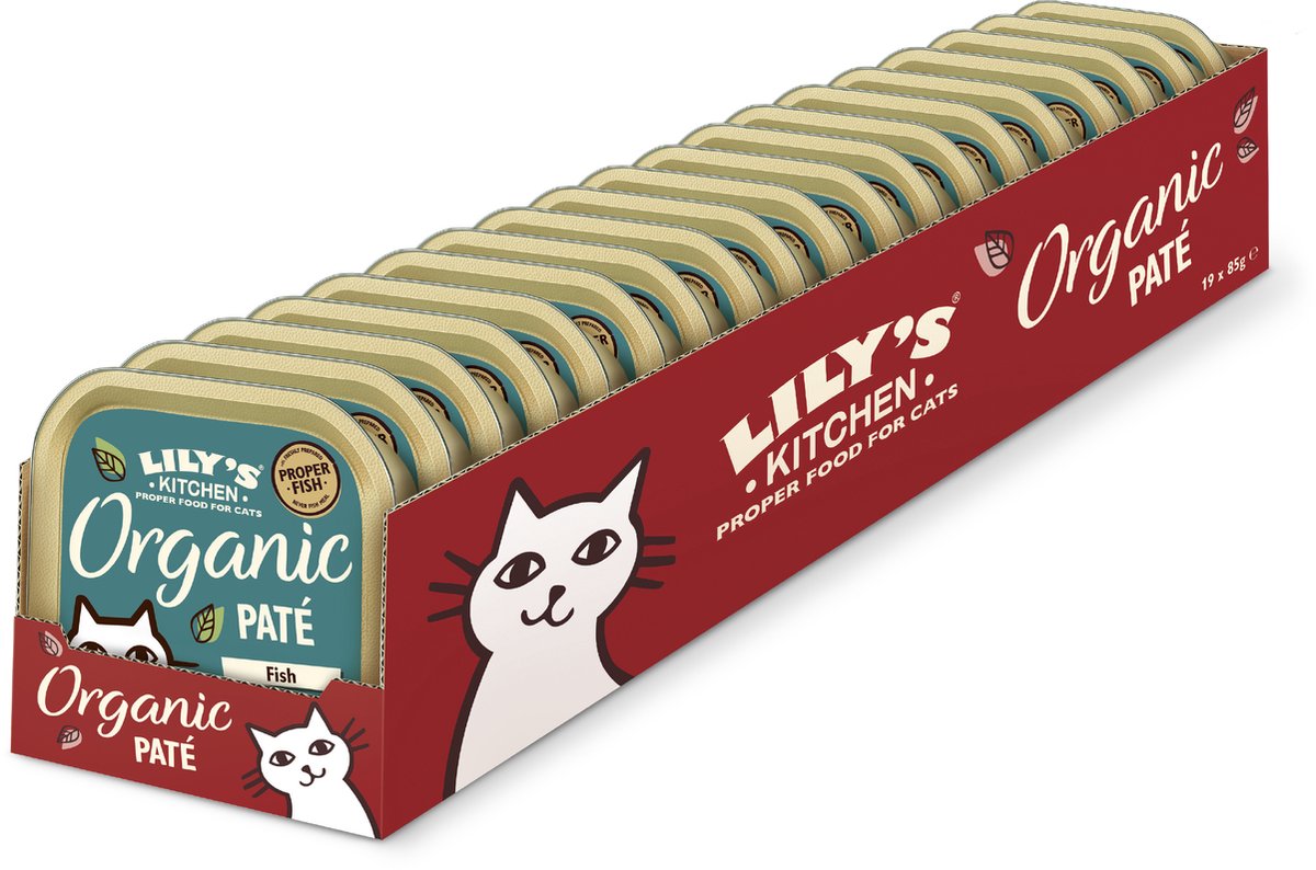 Lilys køkken - kattefoder - vådfoder - økologisk pate med havfisk - 19 x 85 g