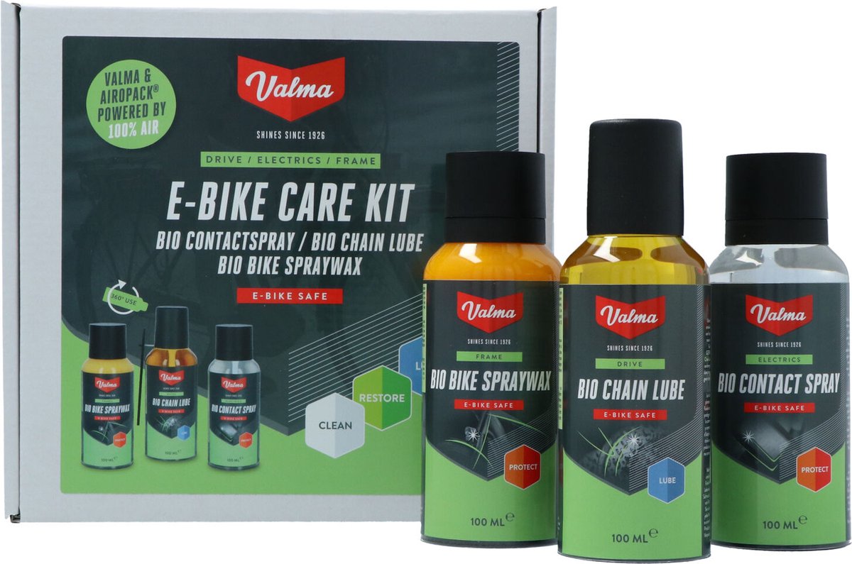 Valma elcykel vedligeholdelsessæt – med biokontaktspray, kædeoliesprayvoks – beskytter mod rust og snavs – forlænger levetiden på elcykeldele