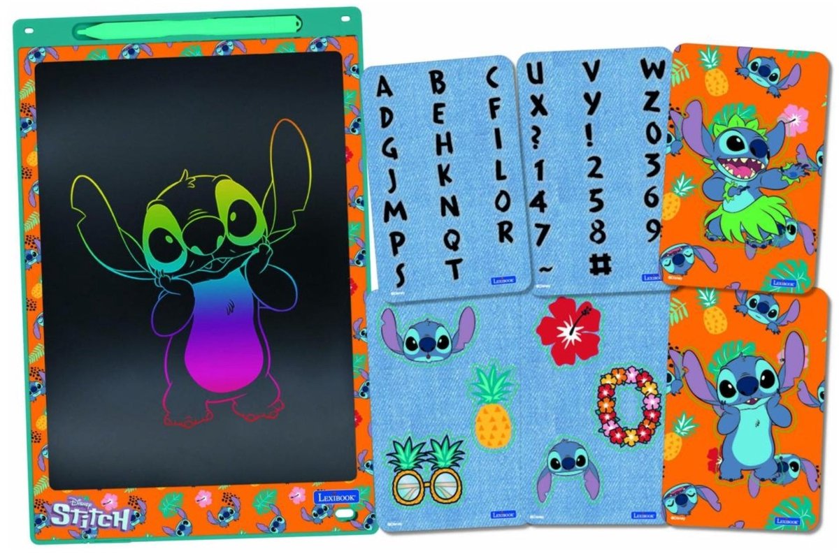 Lexibook stitch 11'' flerfarvet indlærings- og tegnetablet med skabeloner