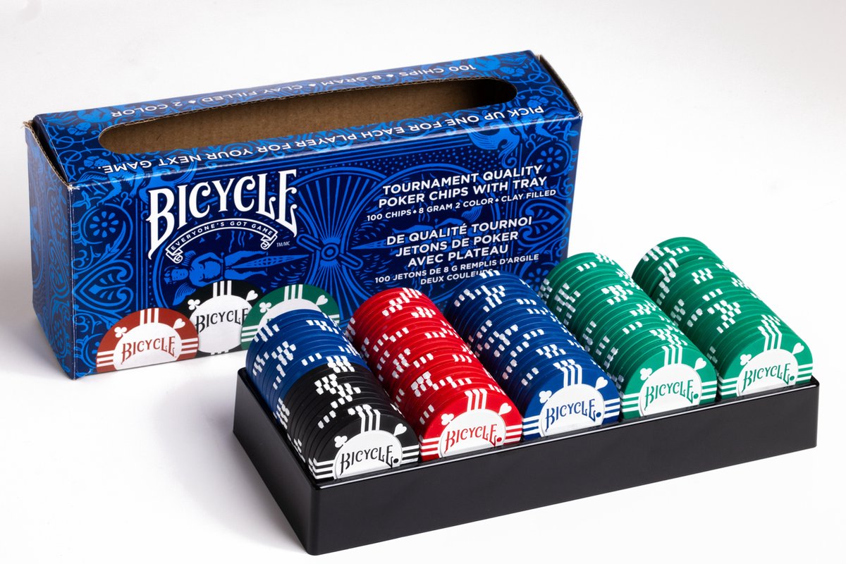 Cykel - pokerchips - 8 gram - ler - 100 stk