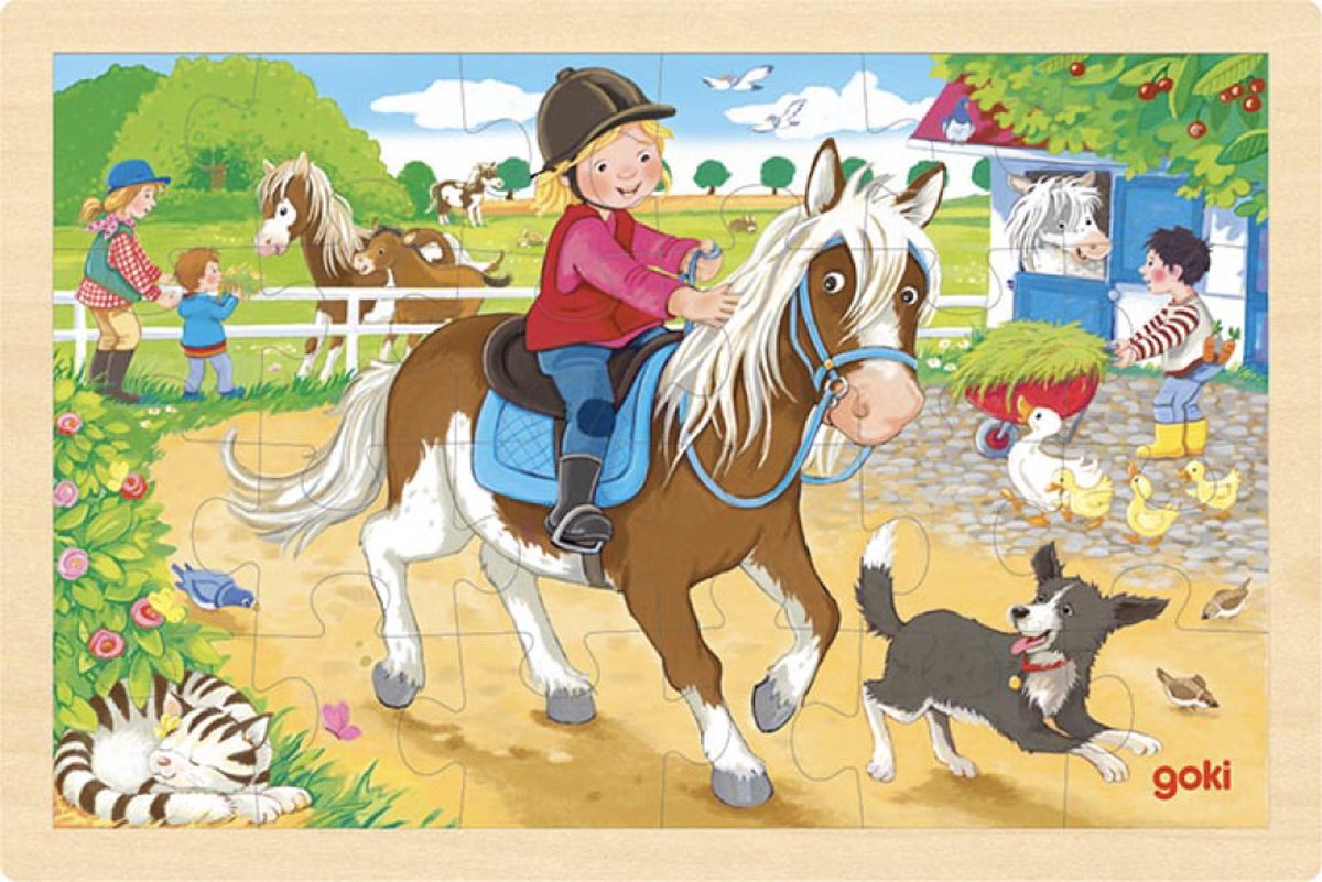 Goki Wooden Jigsaw Puzzle Pony Farm, 24 ..