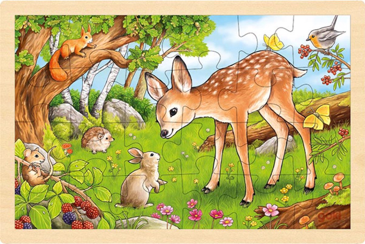 Goki Wooden Jigsaw Puzzle Deer, 24 ..