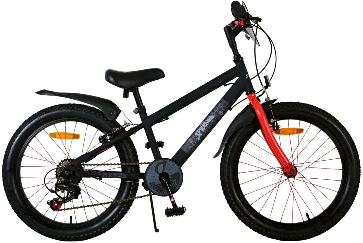Spider -Man - Børnecykel - Drenge - 20 tommer - Matt Black - 2 Hand Bremser
