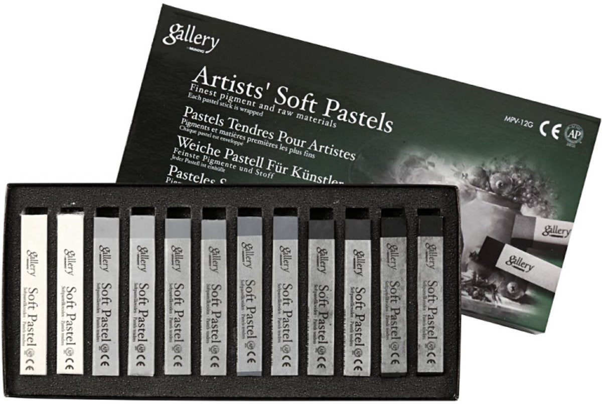 Creativ Company Gallery Soft Pastel Set Black White Harmonie, 12 ..