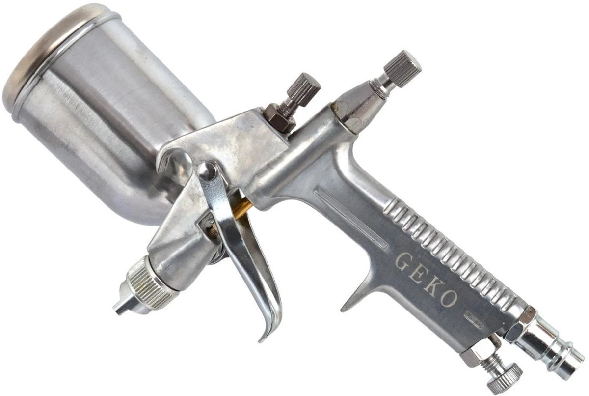 Geko mini sprøjtepistol - HVLP teknologi - 200 ml - 0,5 mm dyse - justerbar luft- og malingskontrol