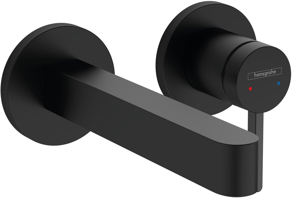 Hansgrohe finoris - indbygget håndvaskarmatur - etgrebsbetjening - med aftapningsprop - 168mm - mat sort