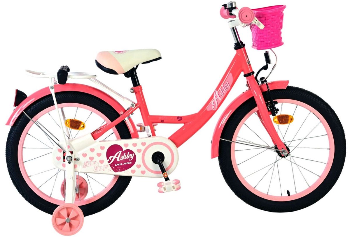 Volare Ashley børnecykel - piger - 18 tommer - pink rød
