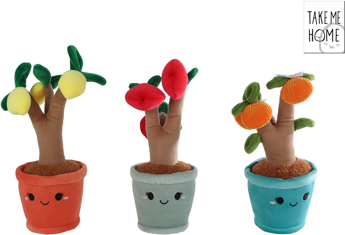 Tag mig hjem plys frugttræ krammeplante 28cm farverigt legetøj.