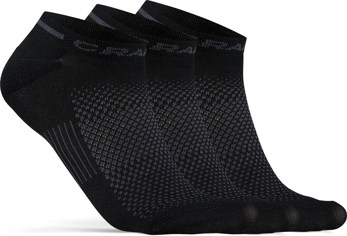 Craft aktiv skaftløs strømpe 3-pak unisex sportsstrømper - sorte