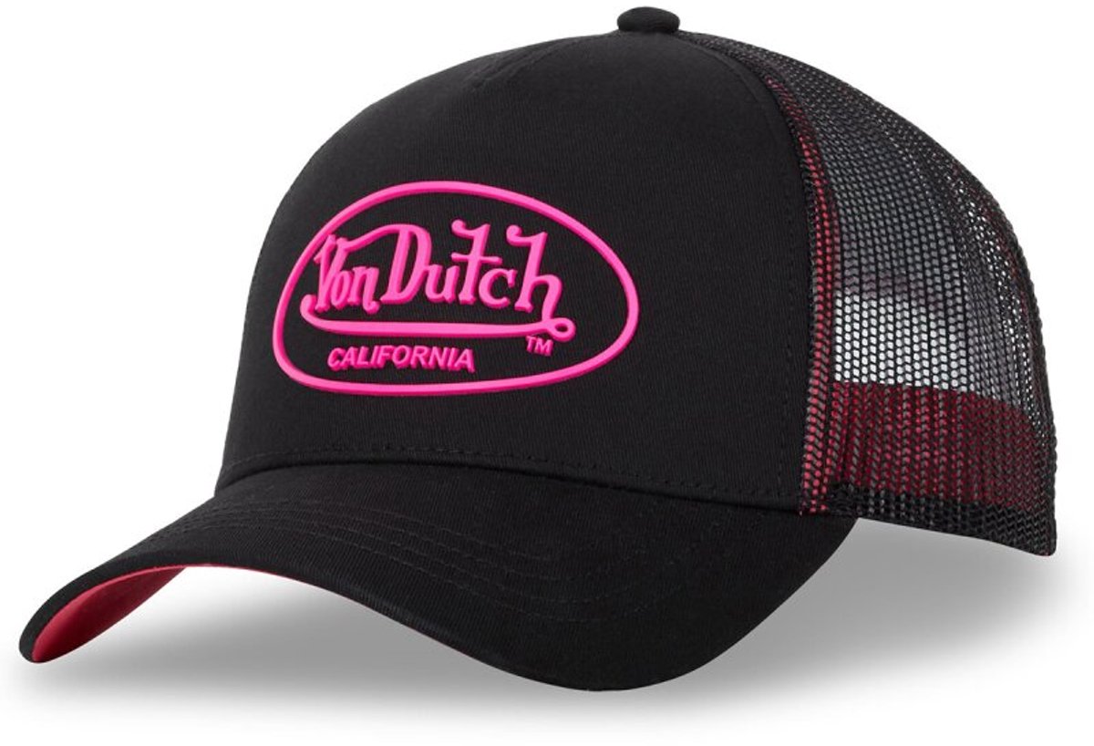 Von dutch - snapback trucker cap dom p | én størrelse | justerbar | trykknapper - sort pink