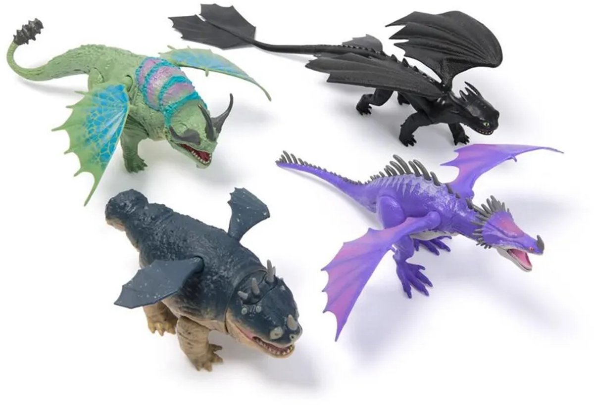 Spin master grundlæggende drage figur hvordan man træner en drage 4 assorteret assorteret lilla