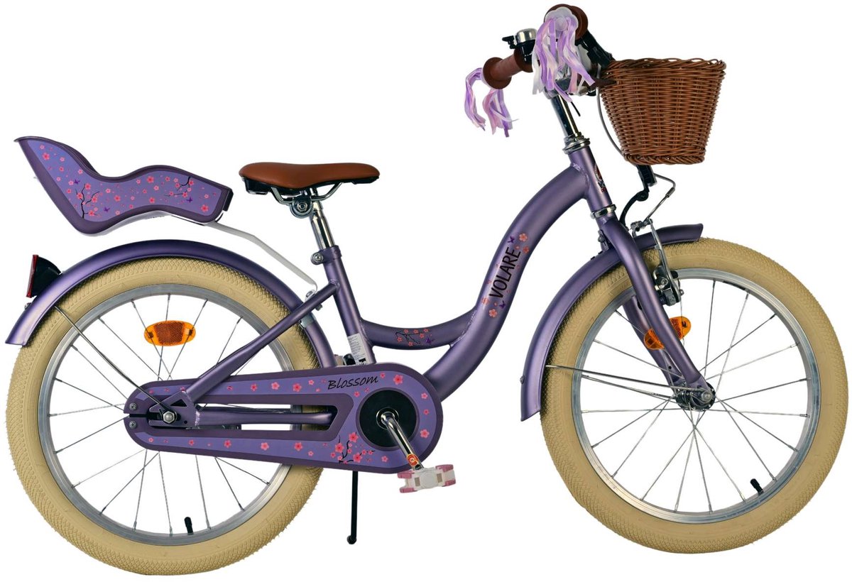 Volare blossom børnecykel - piger - 18 tommer - lilla