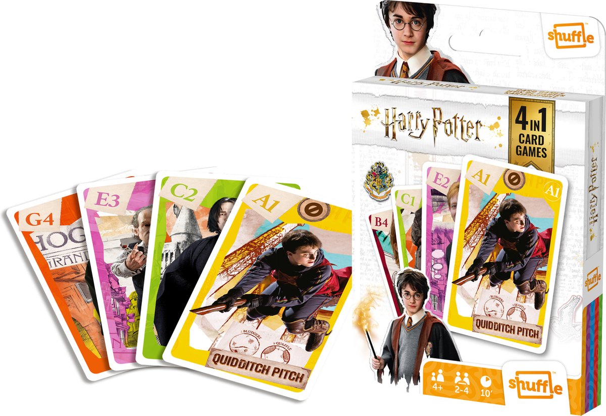 Shuffle harry potter - 4-i-1 kortspil (kvartet, memo, snap, actionspil)