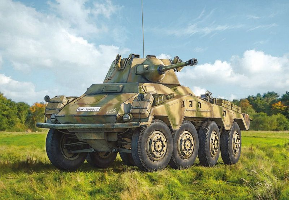 Italeri modelsæt militærkøretøjer - 6572 sd.kfz. 234 2 puma plast - 1:35 - model konstruktion