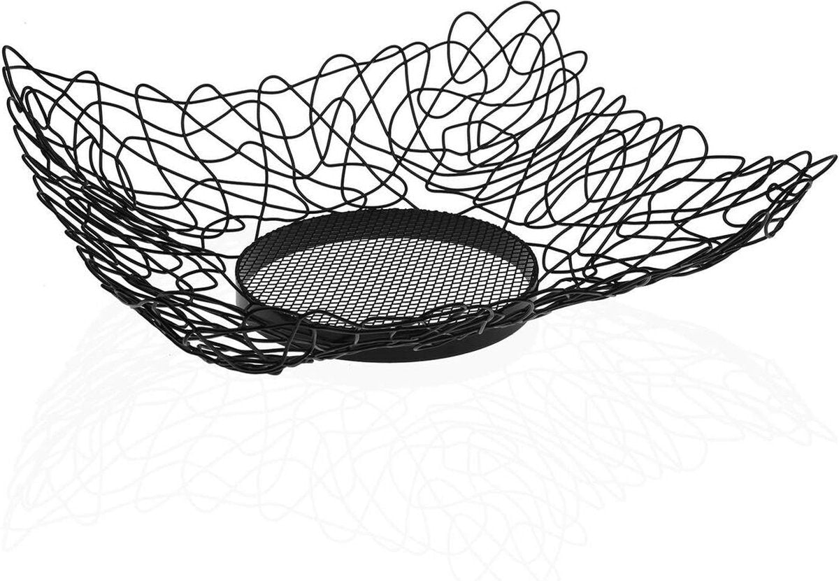 Versa frugtskål sort metal stål (29 x 10 x 29 cm)