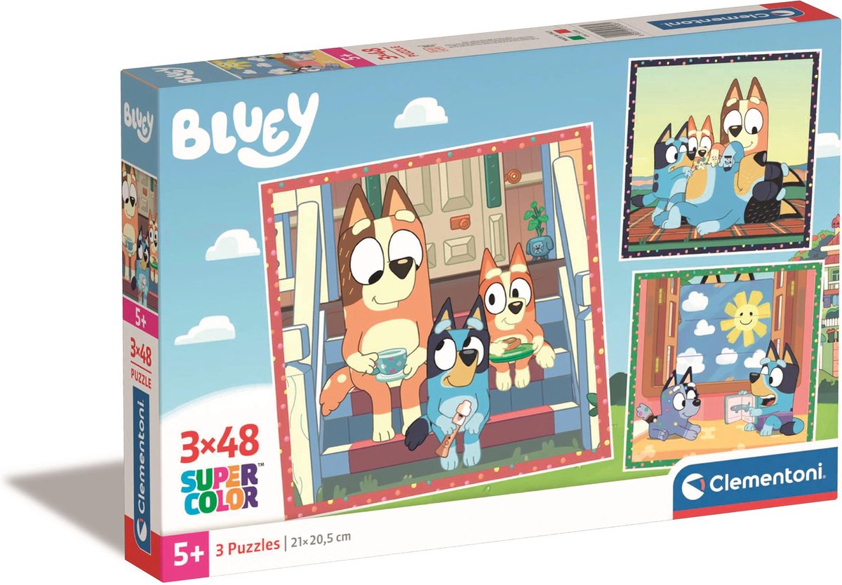 Clementoni - puslespil - 3 x 48 brikker - blåt - puslespil til børn - fra 5 år