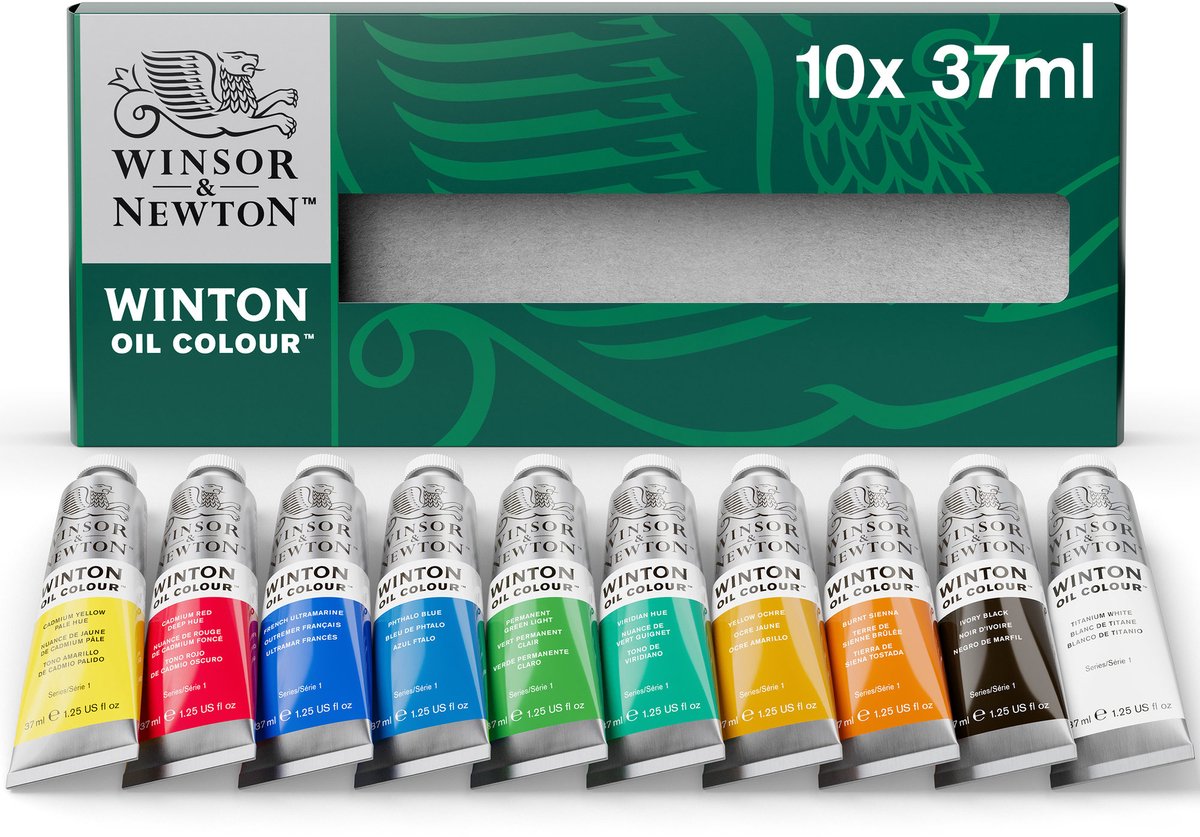 Winsor Newton 1490698 Winton oliemalingssæt 10x37ml – Komplet basissæt oliemaling til kunstnere