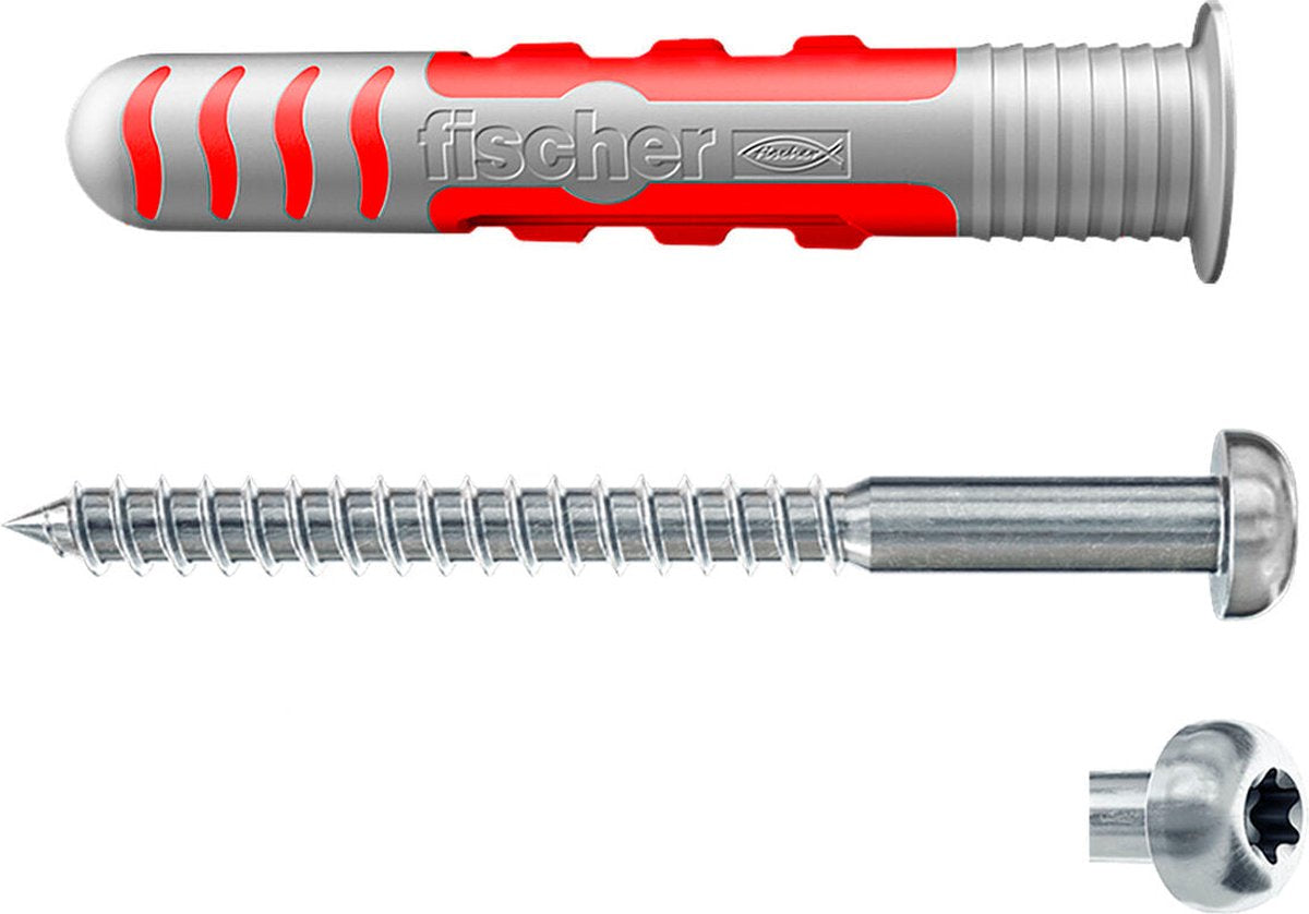 Fischer duoseal 8 x 48 med rustfri stål A2 panhovedskrue