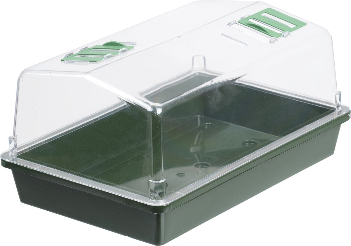 Natur - minidrivhus (med ventilation) - h22 x 55 x 31cm - grønt - voksende