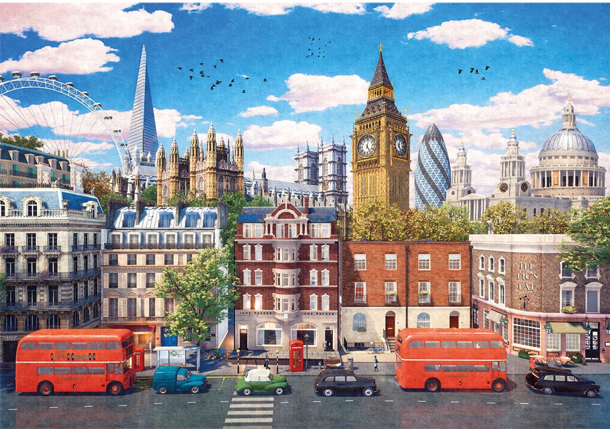 Gibsons - streets of london (af dominic davison) - 500 brikker 48×34cm (b×h) - puslespil for voksne
