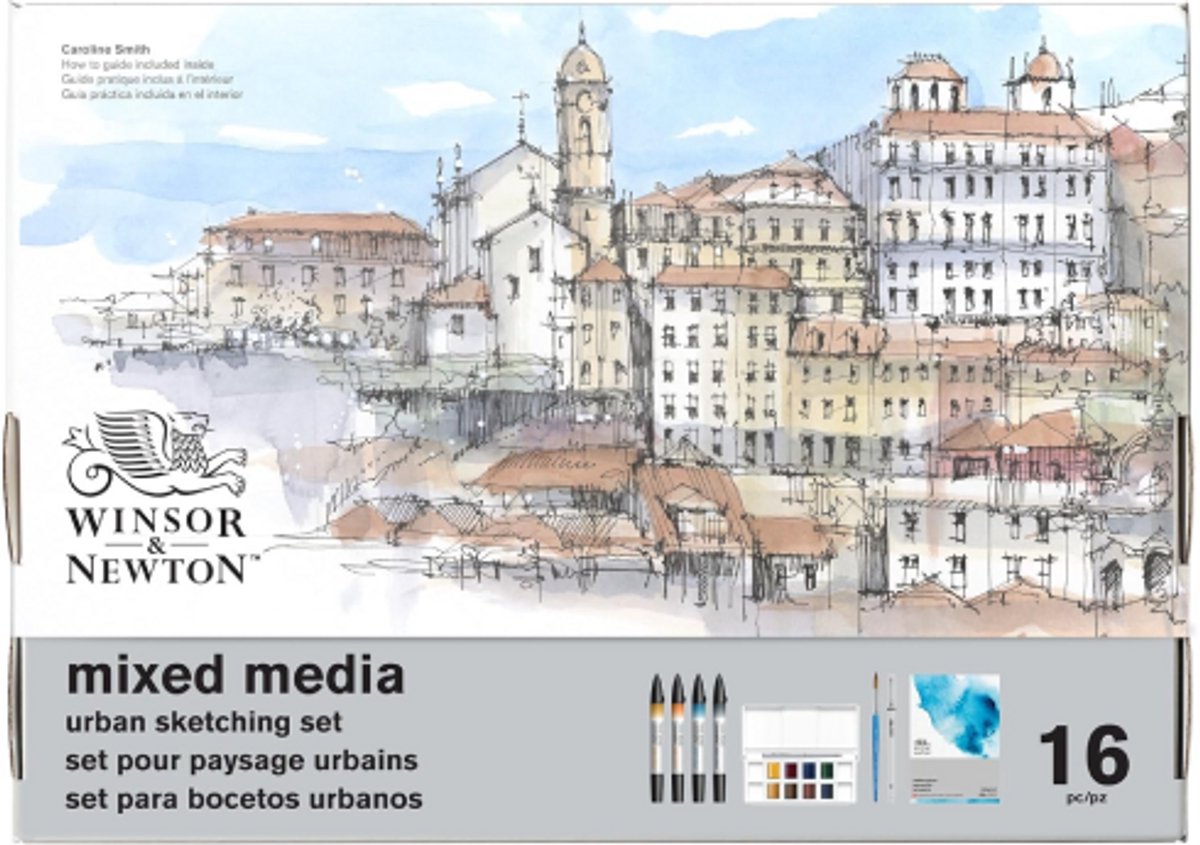 Winsor Newton 0290200 Mixed Media Urban Sketching Set – 16-delt Mixed Media Set