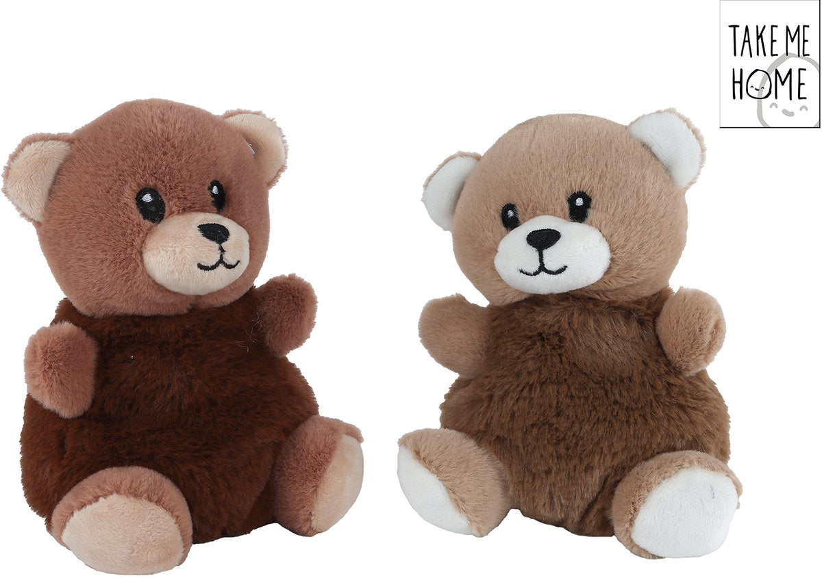 Tag mig hjem bamse plys 14 cm brun broderet detalje.