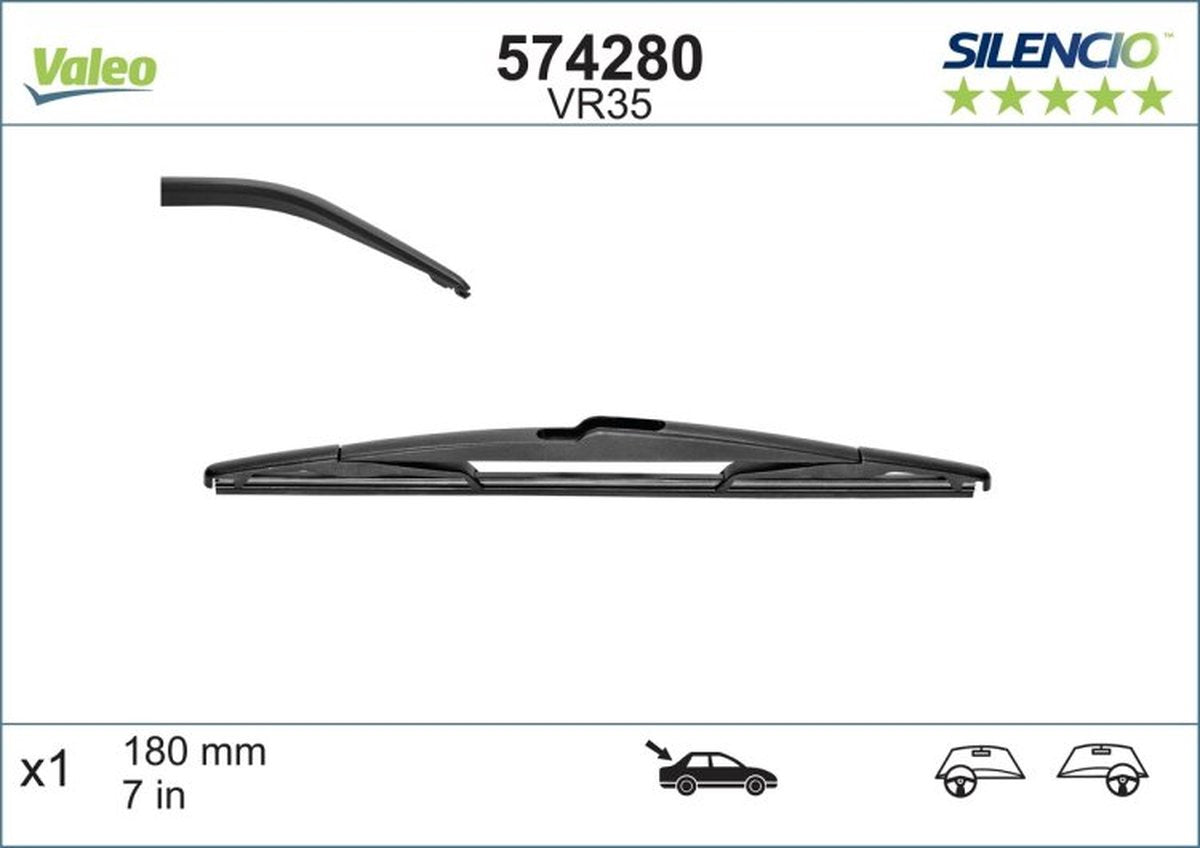 Valeo - silencio vr35 bagvisker - 18cm (1x)