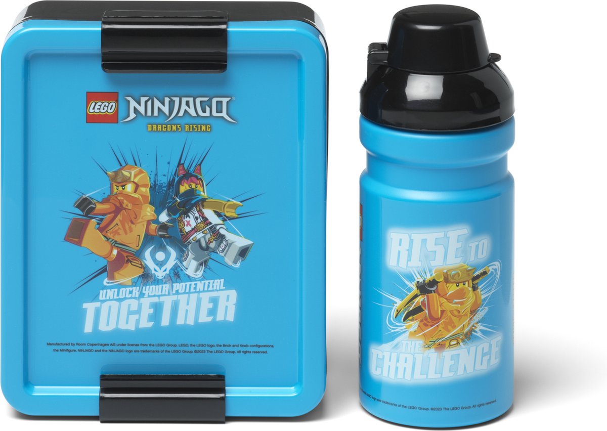 Lego ninjago lunchset - drinkfles bidon en broodtrommel - kunststof