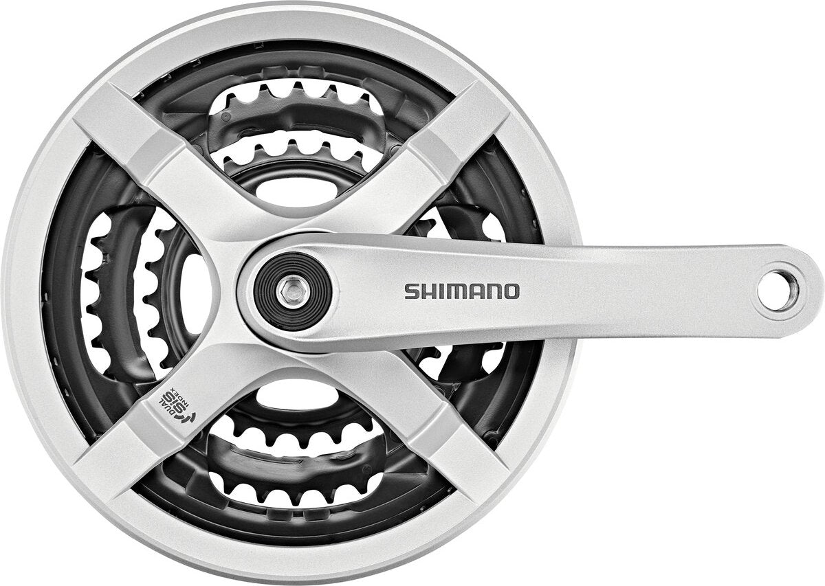 Shimano kranksæt 6 7 8 gear – 175 mm – 48 38 28 tænder – sølv