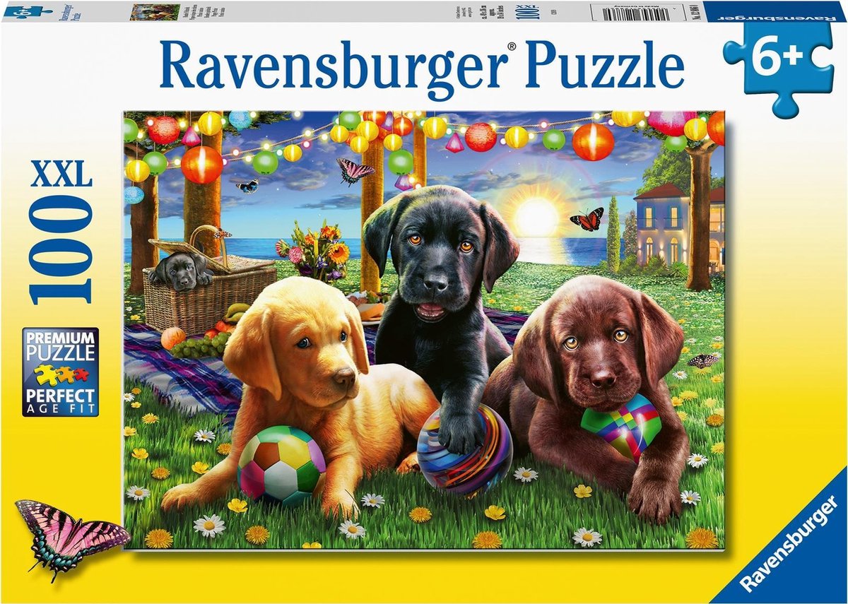 Ravensburger puslespil hundepicnic - puslespil - 100 brikker