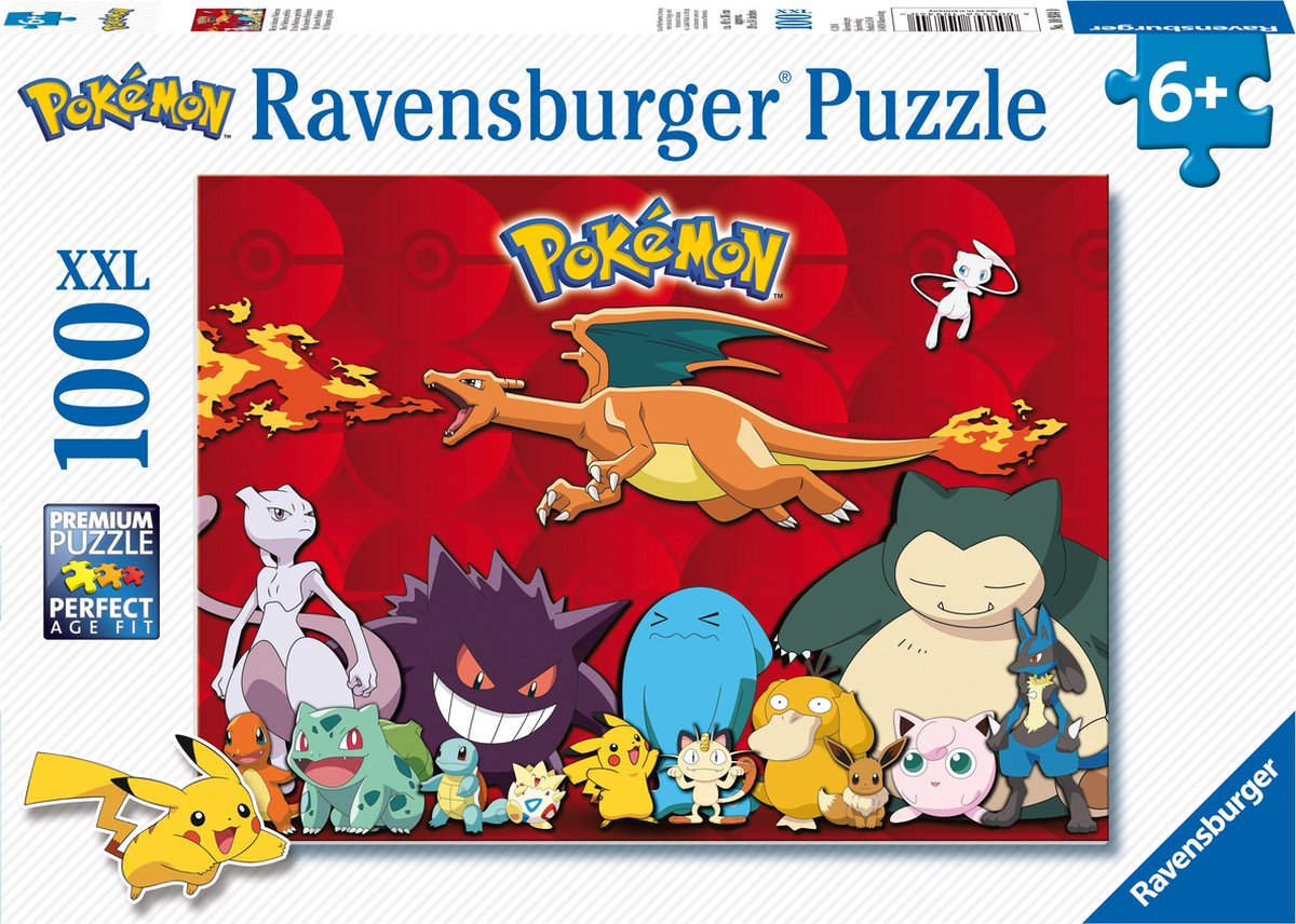 Ravensburger puslespil pokemon - puslespil - 100xxl brikker