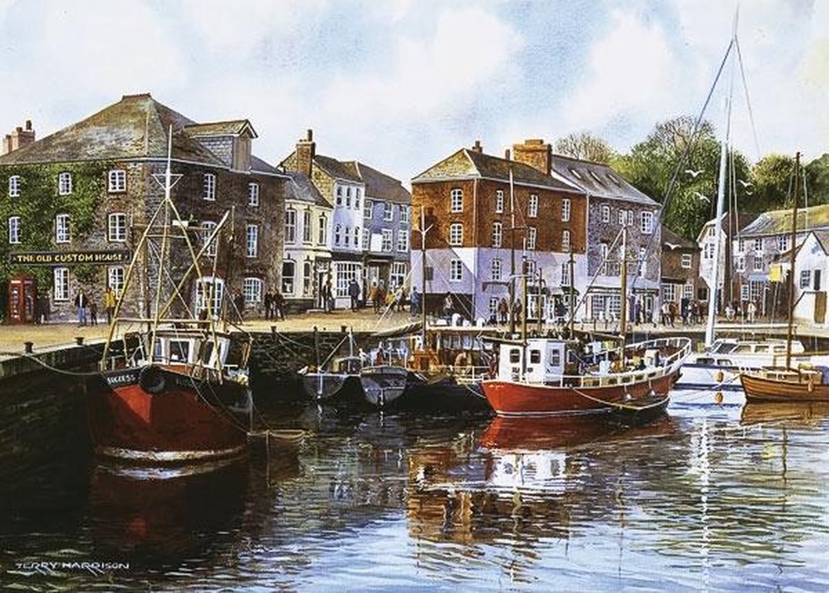 Gibsons - Padstow Harbor (af terry Harrison) - 1000 brikker 68×49cm (b×h) - puslespil for voksne