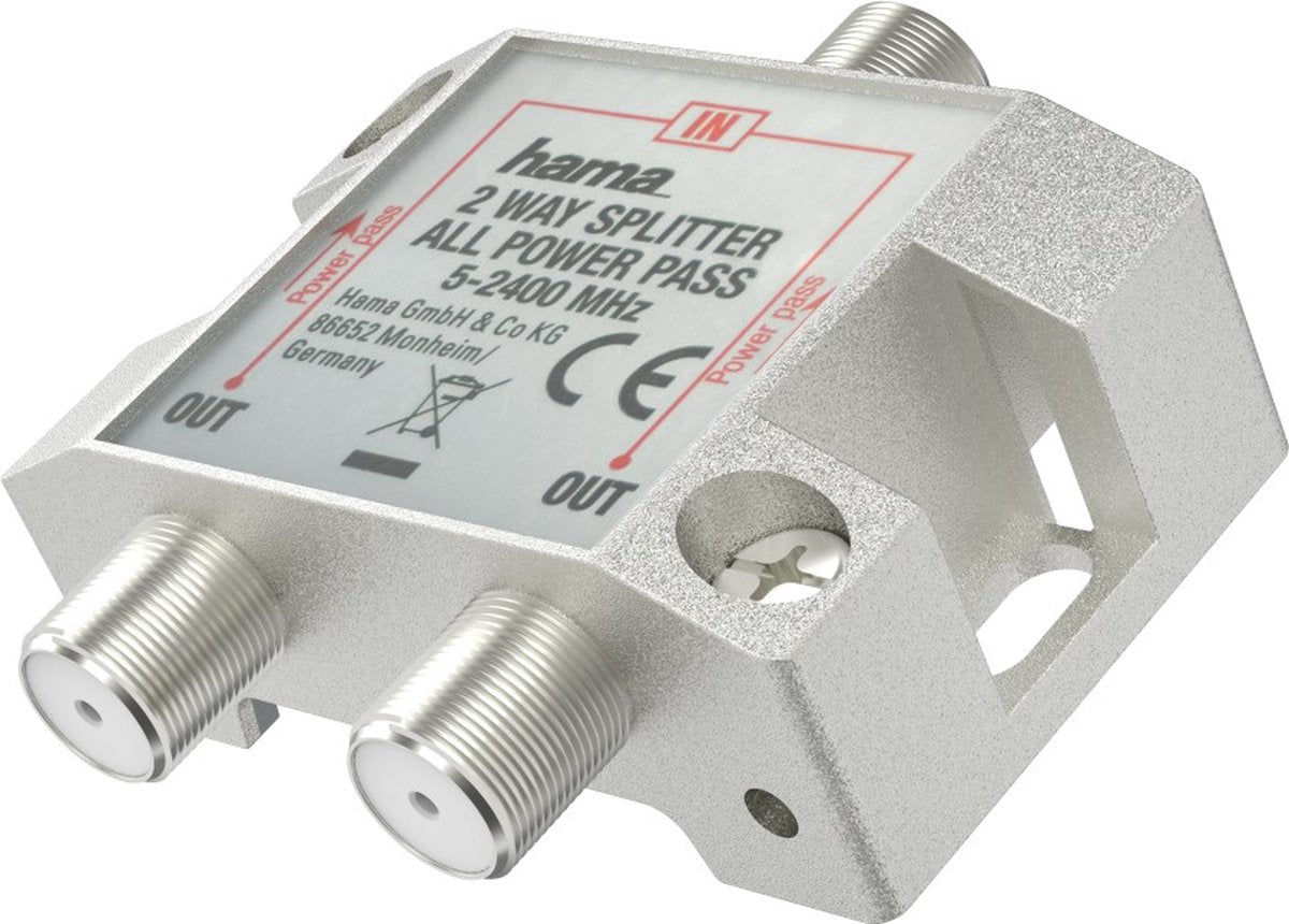 Hama 00205231, kabeldeler, 5 - 2400 MHz, sølv, hun, 20 dB, 1 stk.