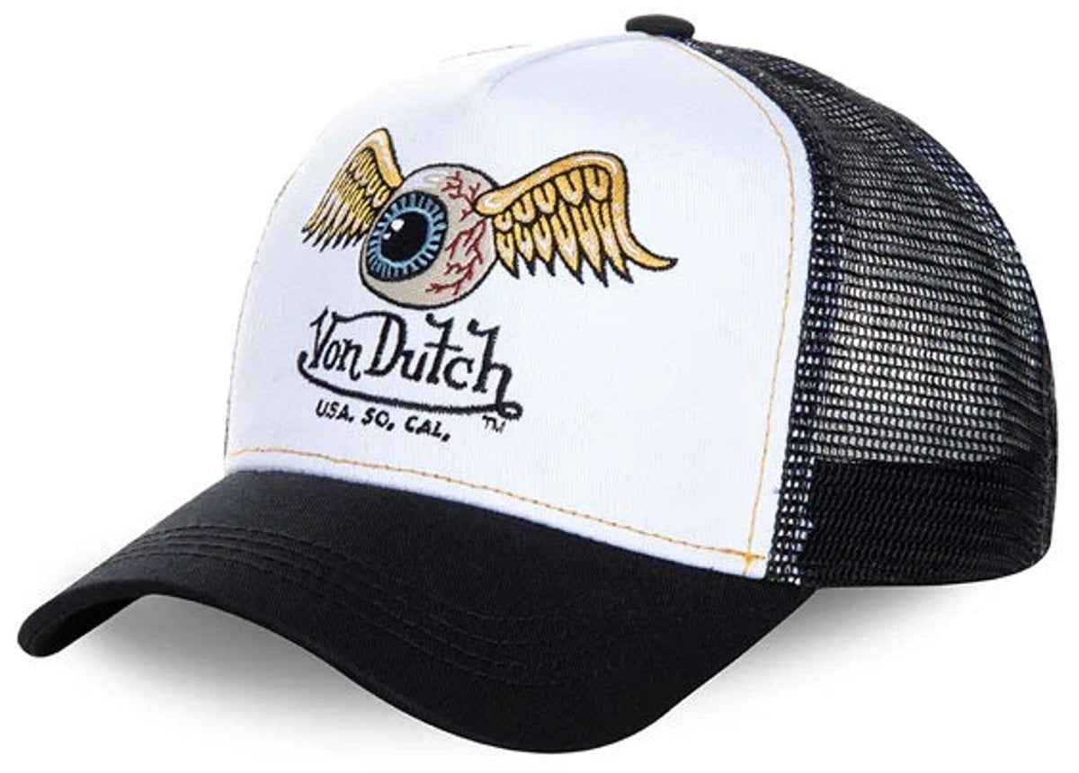 Von dutch - snapback trucker cap art whi | én størrelse | justerbar | trykknapper - sort og hvid