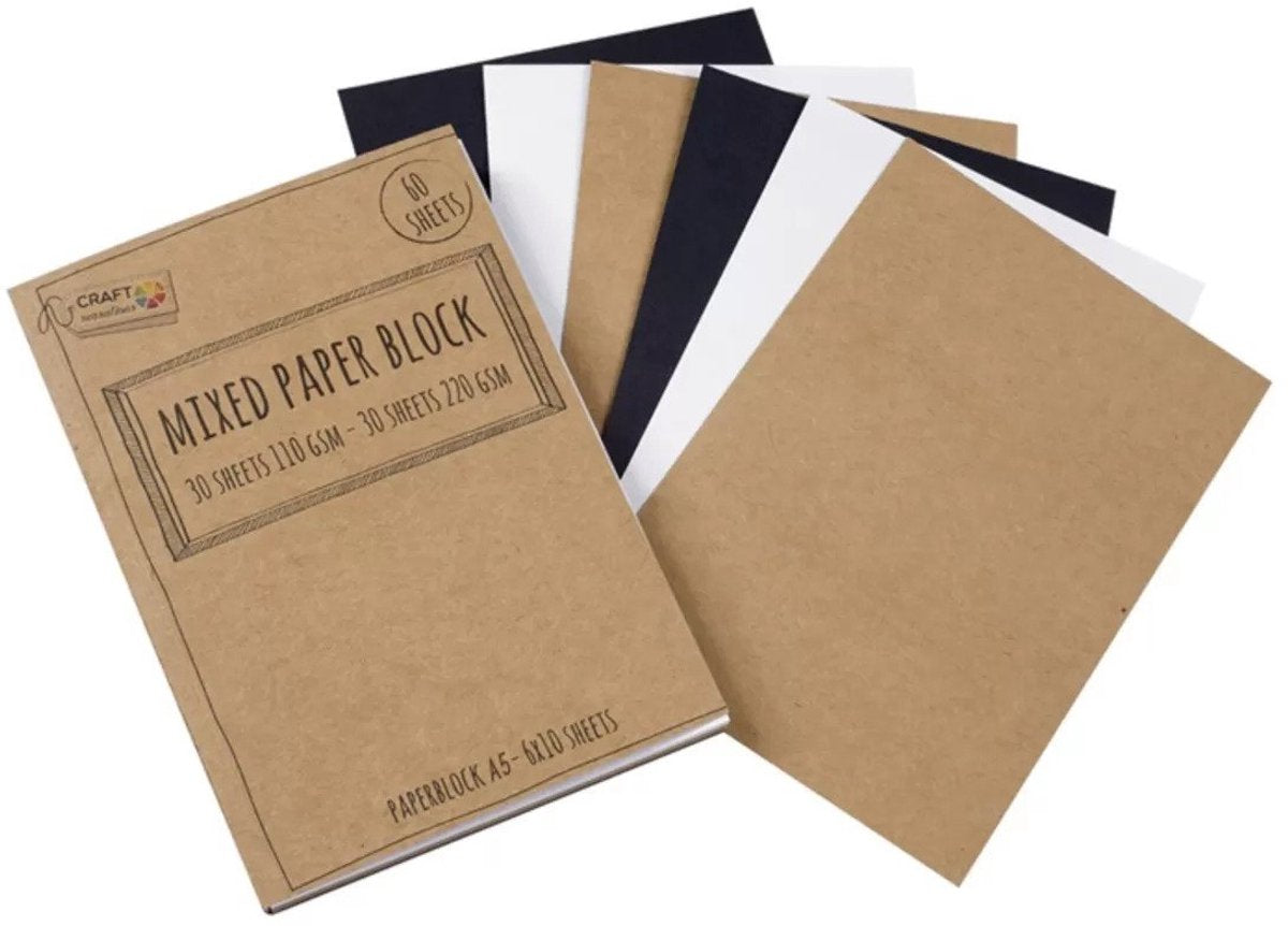 Craft sensations papierblok handlettering a5 60 vel tekenpapier.